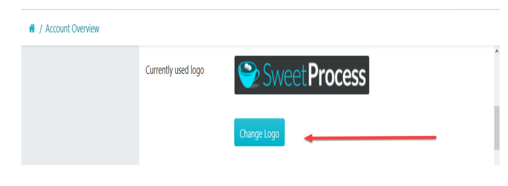 When the new page opens up the "Account Overview" dashboard, Scroll down to the "Company Information" section and click on the "Change Logo" button to upload your company logo.