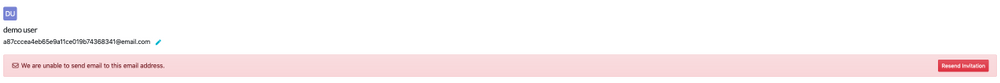 A link to resend invitation if email was blocked