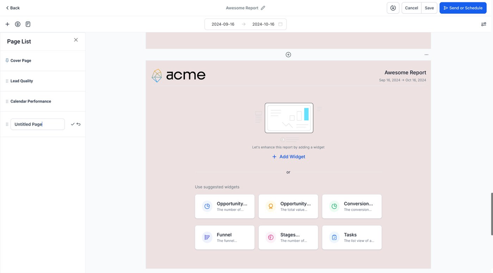 Figure 2 — Report source screen